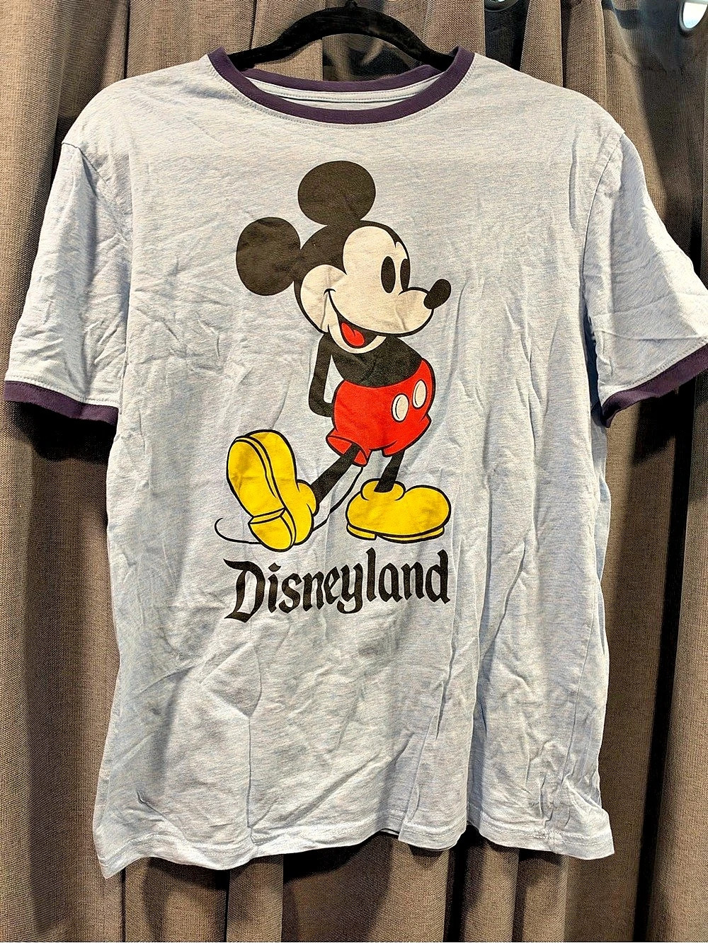 Disney Disneyland Mickey Mouse Ringer T-Shirt Blue & Purple Girls Medium